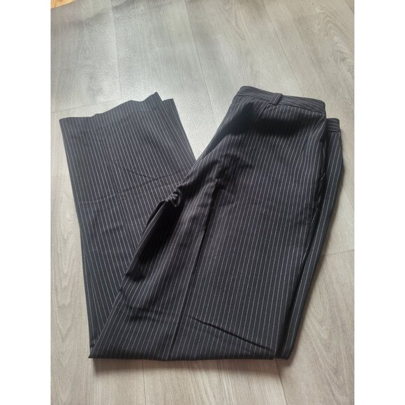 Rena Rowan Womens Black Pinstripe Stretch Dress Pants Size 10 Polyester - Picture 2 of 4